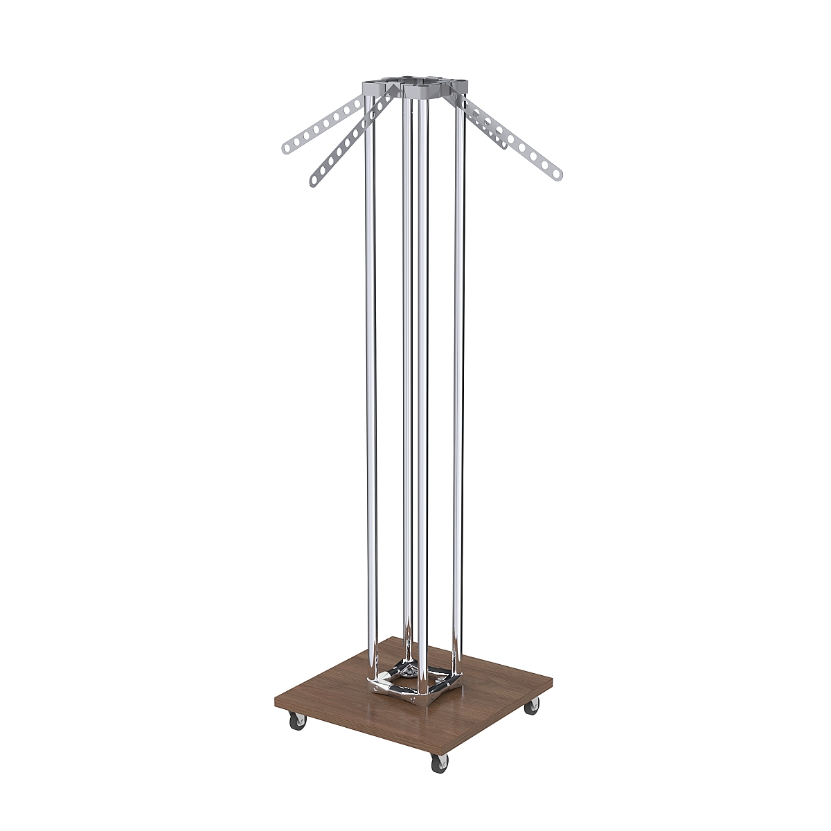 Торговое вешало для одежды ЁЛОЧКА с кронштейнами-лезвиями №8-4К-10-О-ЛНХ Орех