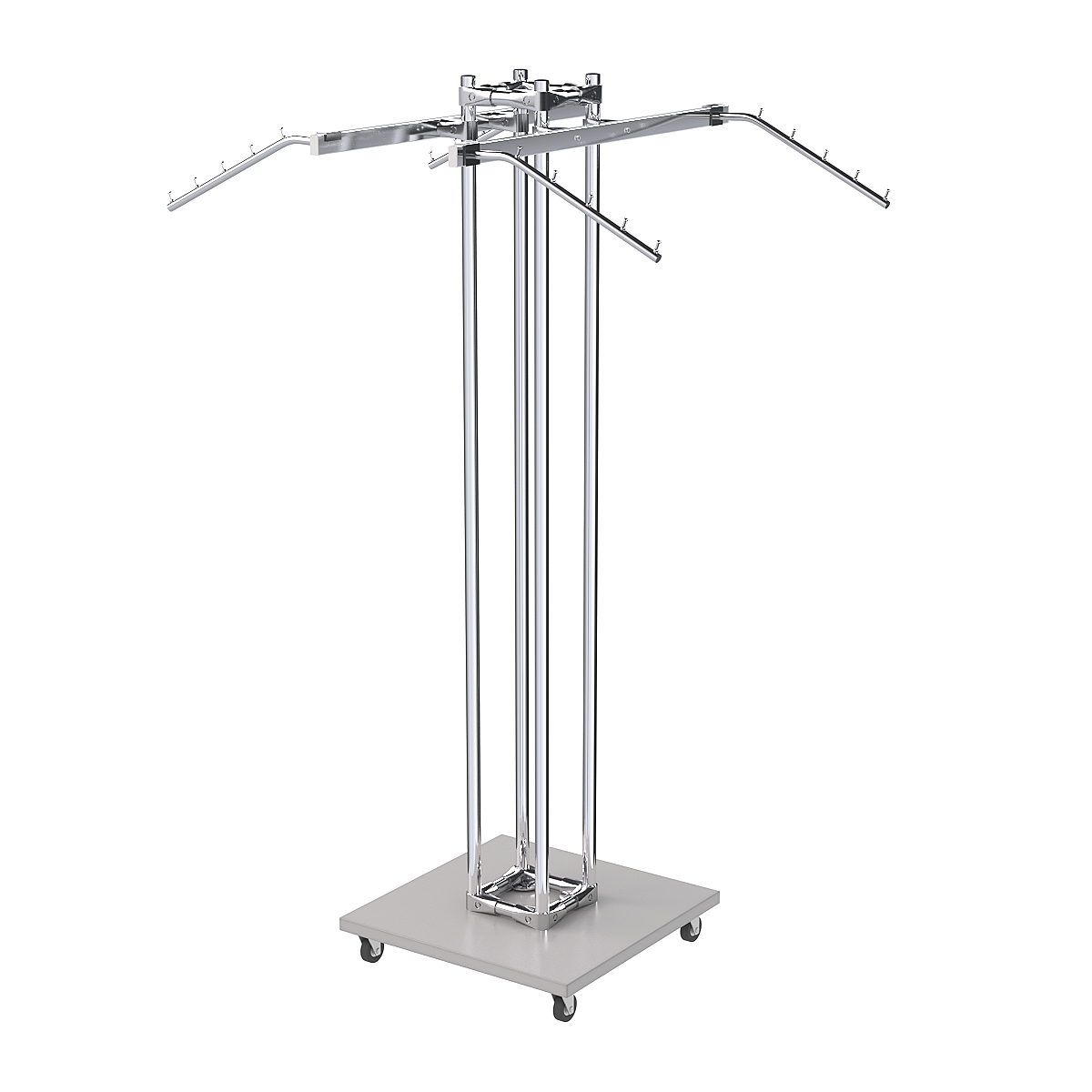 Торговое вешало для одежды с подвижной платформой КОНТУР №K1-5Ц-ТНХ Серый
