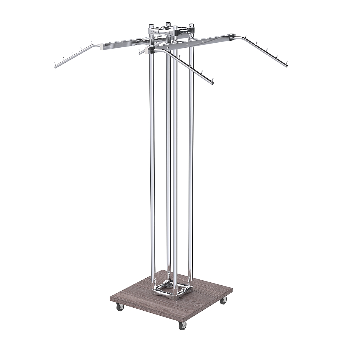 Торговое вешало для одежды с подвижной платформой КОНТУР №K1-5Ц-ТНХ Ясень Анкор темный - U31105