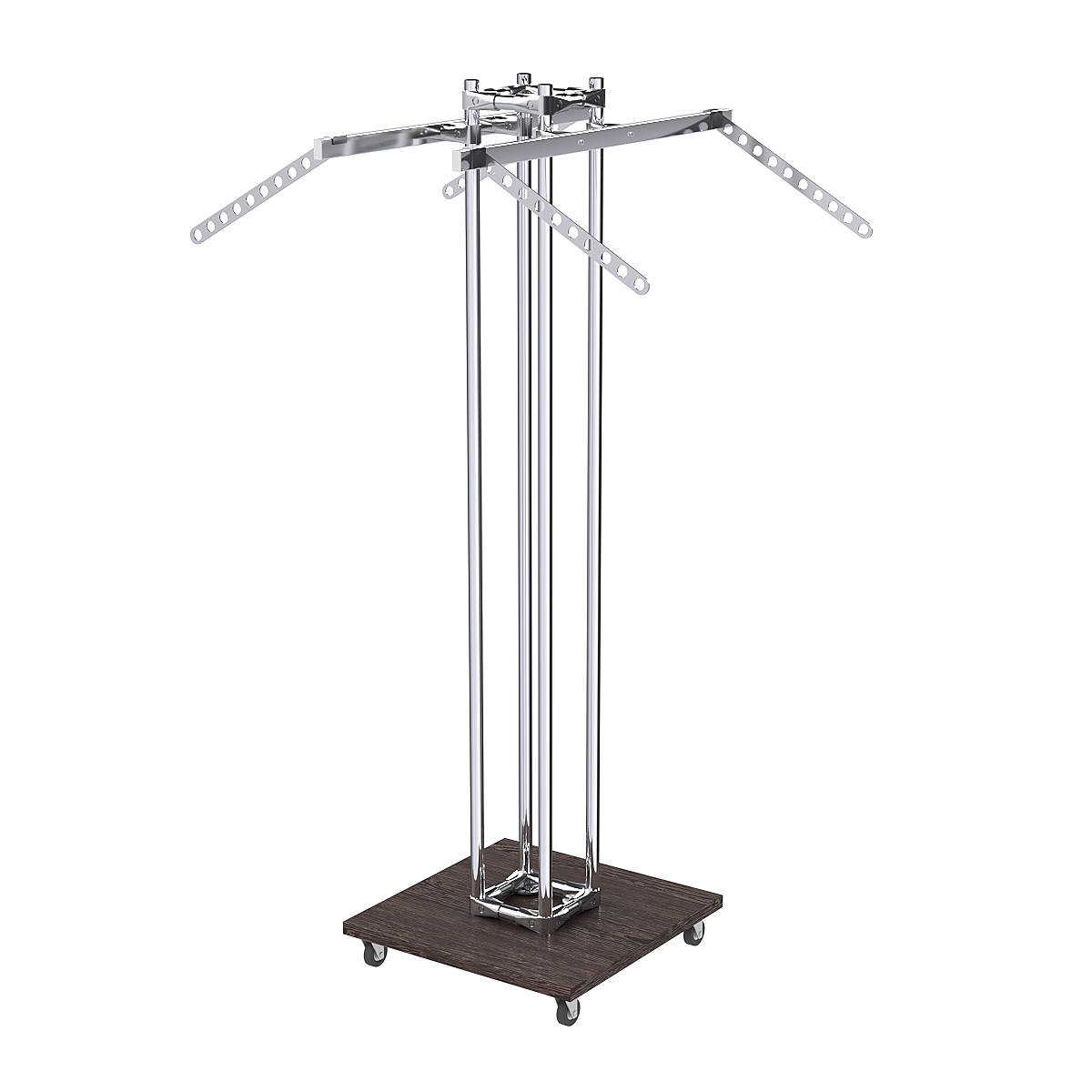 Торговое вешало для одежды с кронштейнами-лезвиями КОНТУР №K1-10-О-ЛНХ Дуб Венге