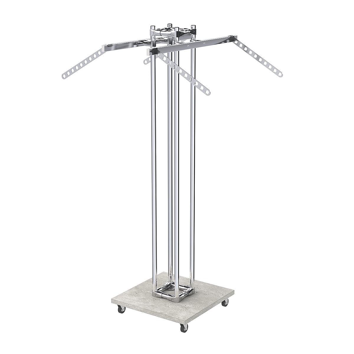 Торговое вешало для одежды с кронштейнами-лезвиями КОНТУР №K1-10-О-ЛНХ Метрополитан Грей