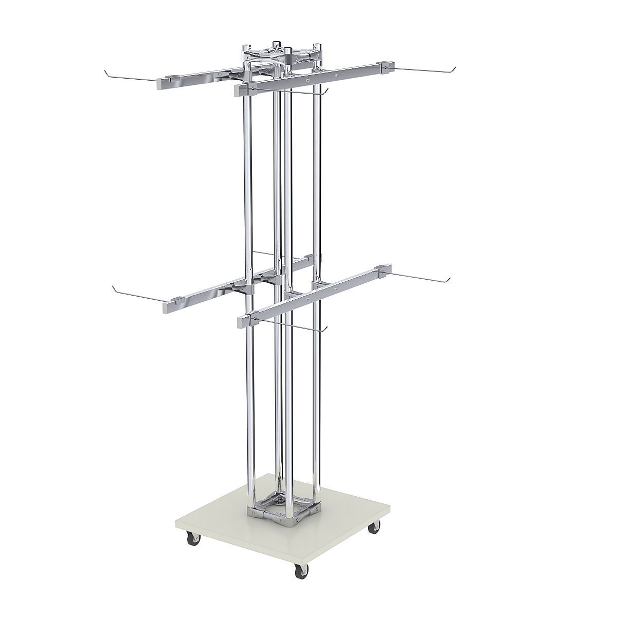 Торговое вешало для продажи мелкой одежды двухъярусное КОНТУР №K2-250-СПХ Белый