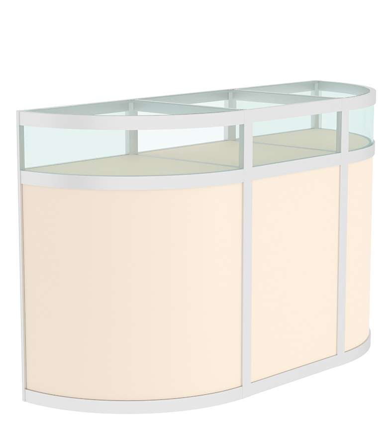 Прилавок из профиля с секторами №2 (открытый) Крем Вайс