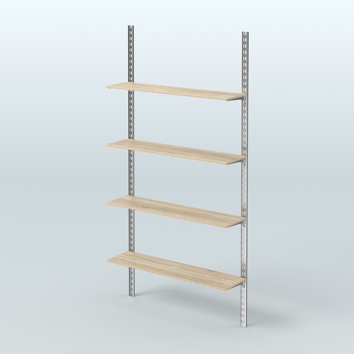 Система ГЛОБАЛ с четырьмя прямыми полками из ДСП №17 (1200 мм) Дуб Сонома