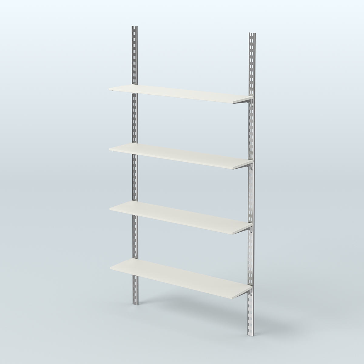 Система ГЛОБАЛ с четырьмя прямыми полками из ДСП №17 (1200 мм) Белый