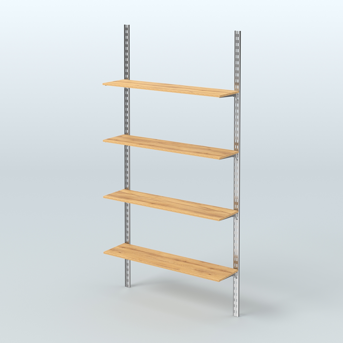 Система ГЛОБАЛ с четырьмя прямыми полками из ДСП №17 (1200 мм) Дуб Золотистый