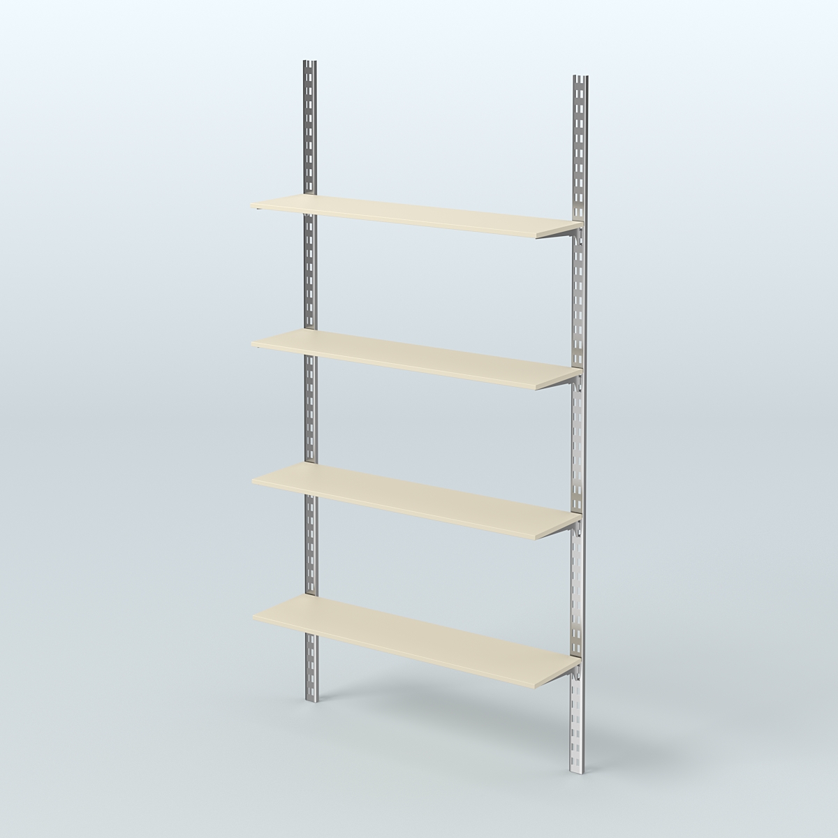 Система ГЛОБАЛ с четырьмя прямыми полками из ДСП №17 (1200 мм) Крем Вайс