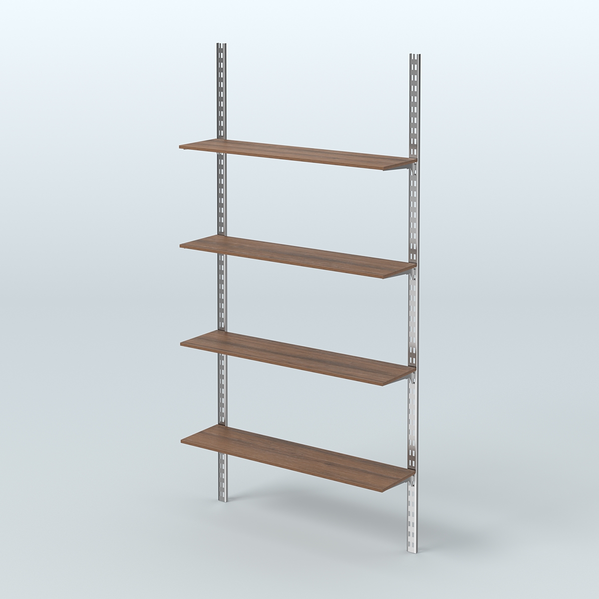 Система ГЛОБАЛ с четырьмя прямыми полками из ДСП №17 (1200 мм) Орех