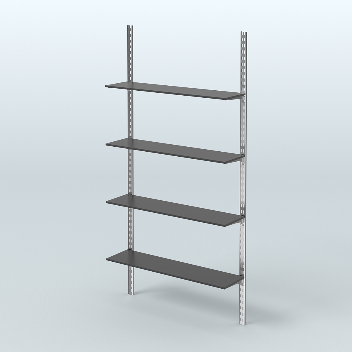 Система ГЛОБАЛ с четырьмя прямыми полками из ДСП №17 (1200 мм) Черный