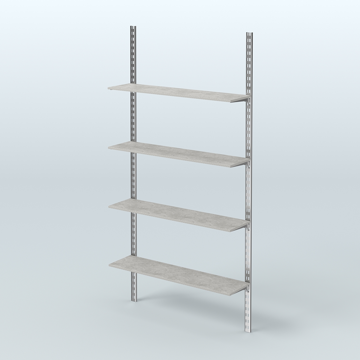 Система ГЛОБАЛ с четырьмя прямыми полками из ДСП №17 (1200 мм) Метрополитан Грей