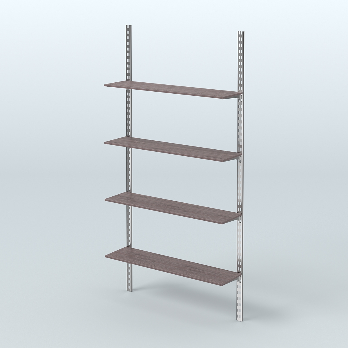 Система ГЛОБАЛ с четырьмя прямыми полками из ДСП №17 (1200 мм) Ясень Анкор темный