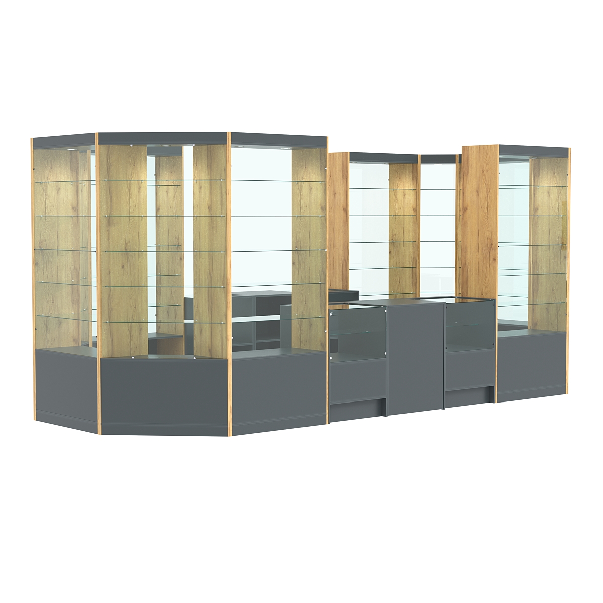 Павильон №13 из ДСП Темно-серый и Дуб Золотистый