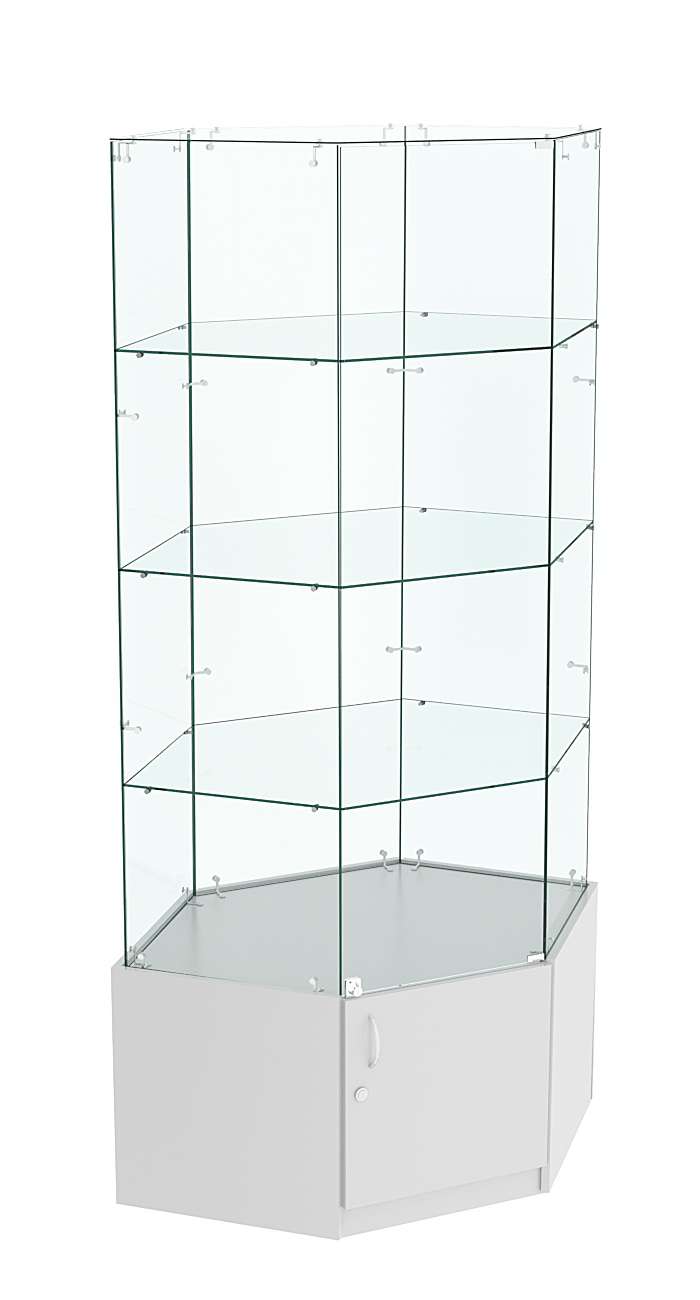 Витрина "Истра" угловая №18, шестигранная (З/С - стекло) Серый