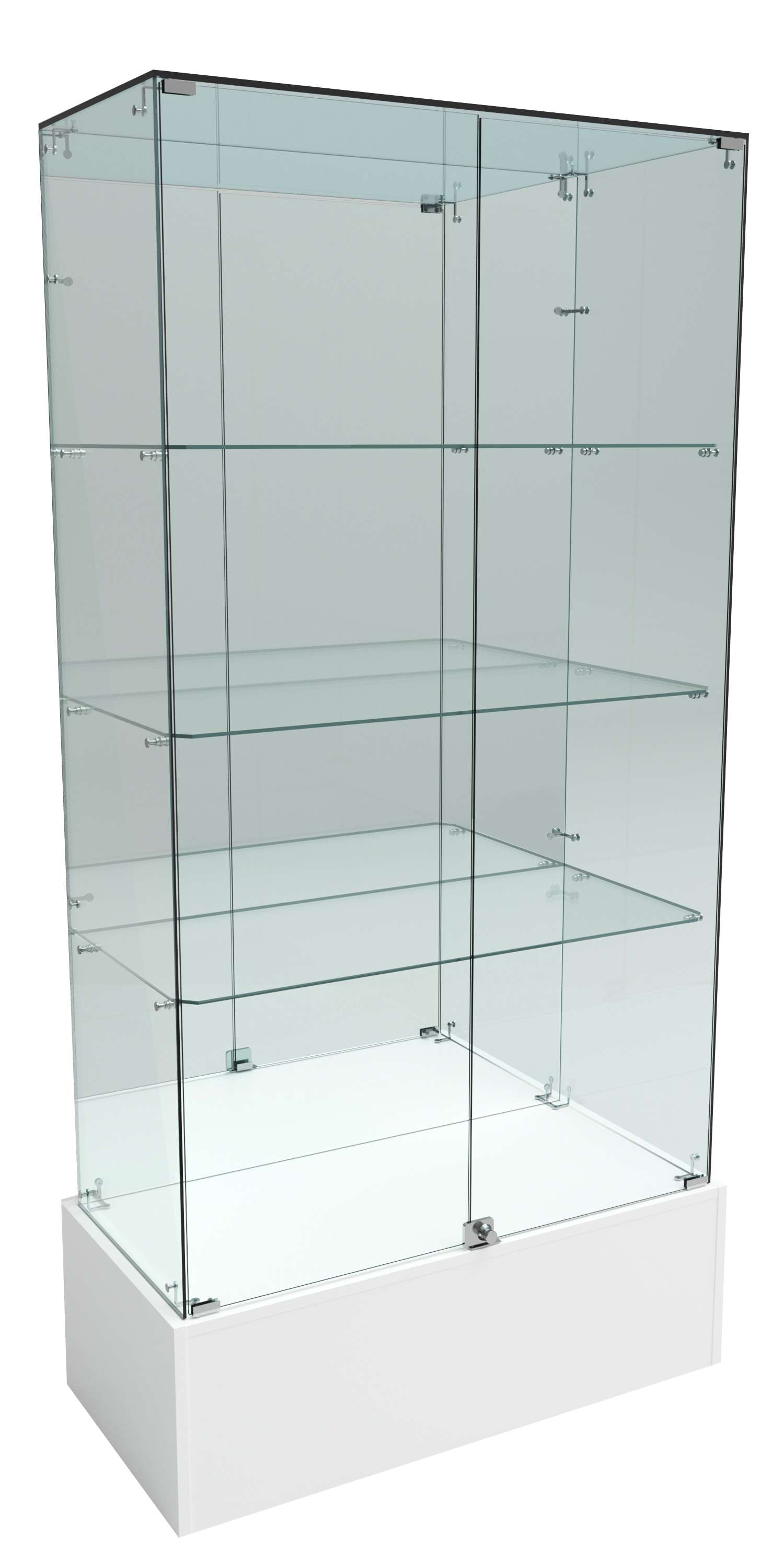 Витрина Истра №11 прямоугольная (задняя стенка - зеркало) Белый