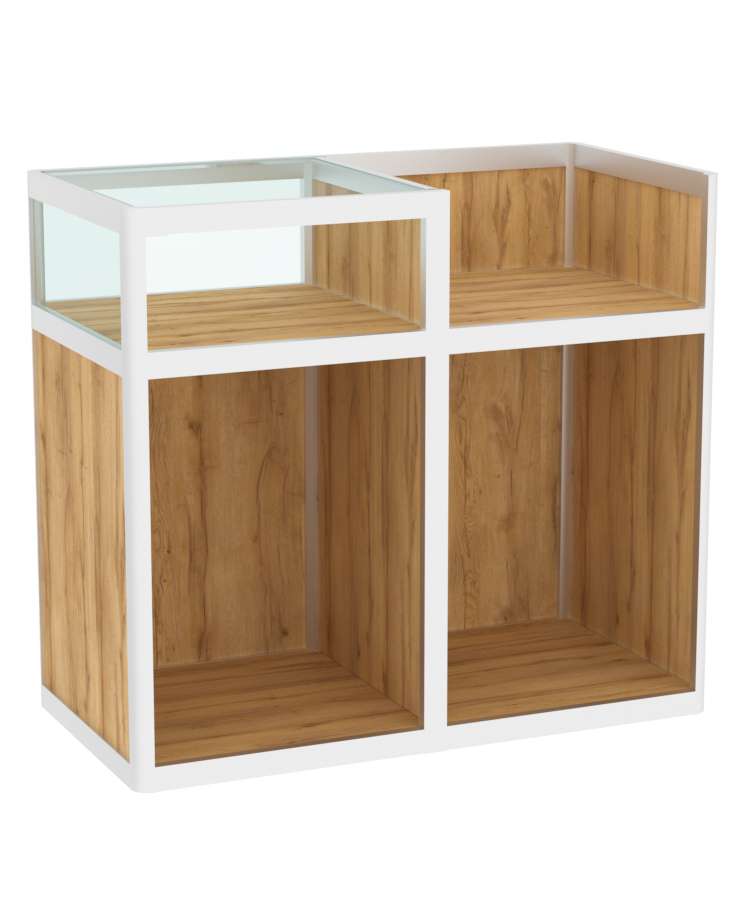 Прилавок под кассу из профиля №2  (открытый) Дуб Золотистый