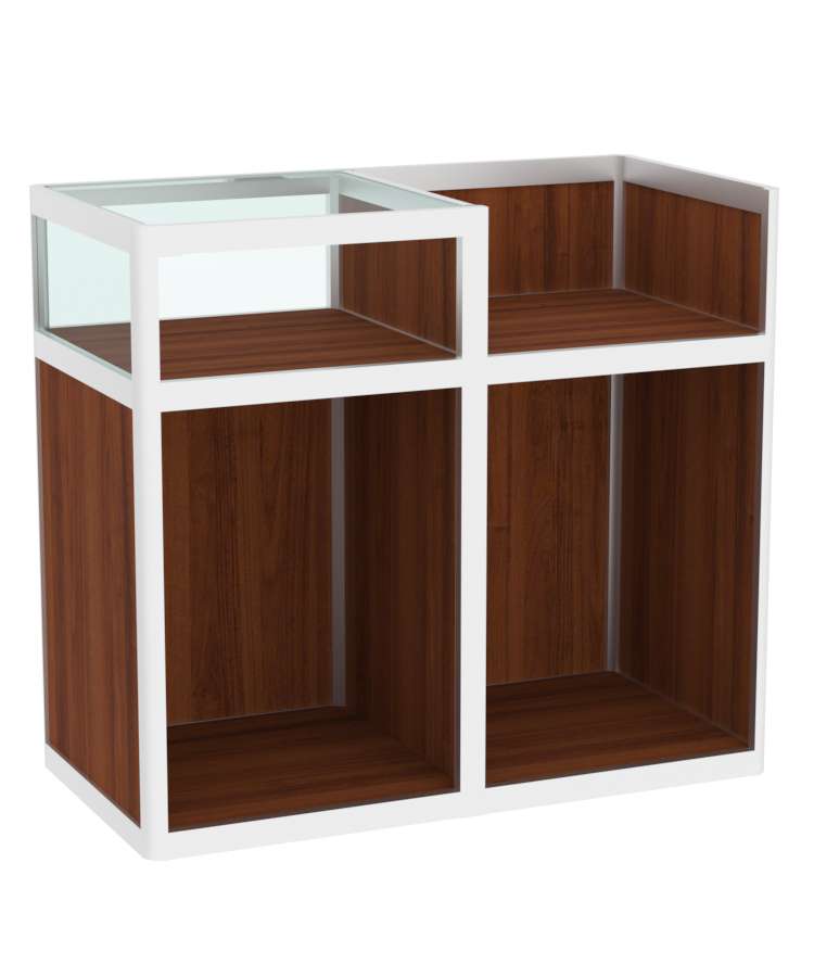 Прилавок под кассу из профиля №2  (открытый) Орех