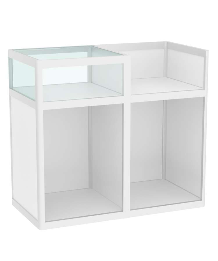 Прилавок под кассу из профиля №2  (открытый) Белый