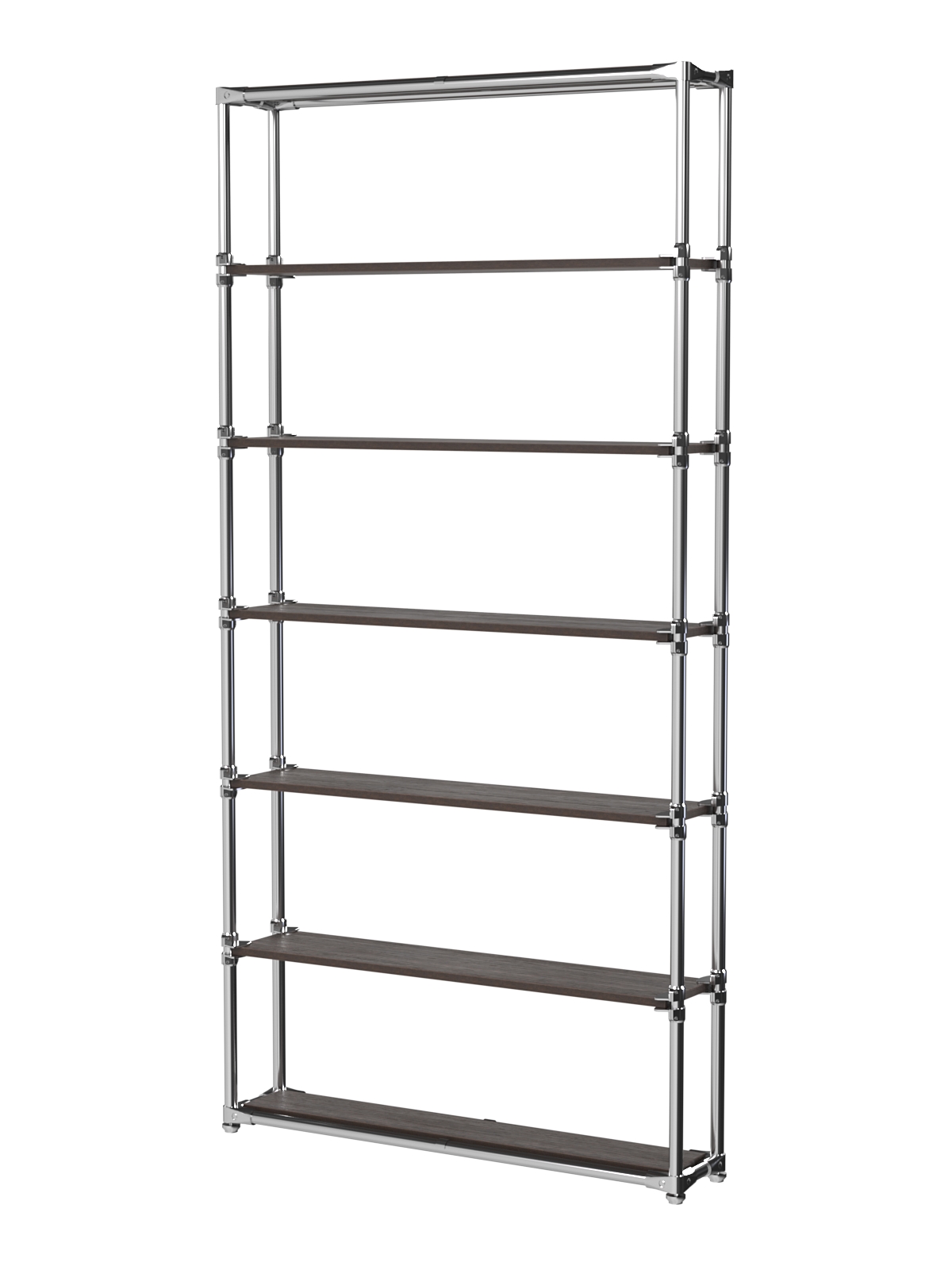 Пристенный узкий торговый стеллаж ЛАЙТ с полками ДСП №1 Дуб Венге