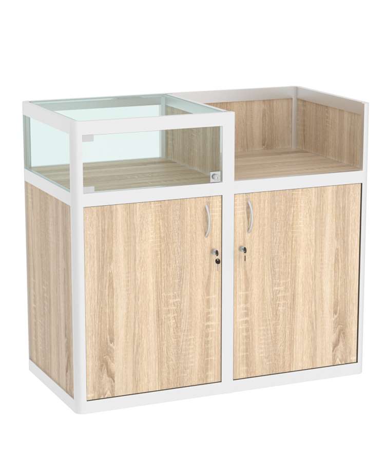 Прилавок под кассу из профиля №2  (закрытый) Дуб сонома