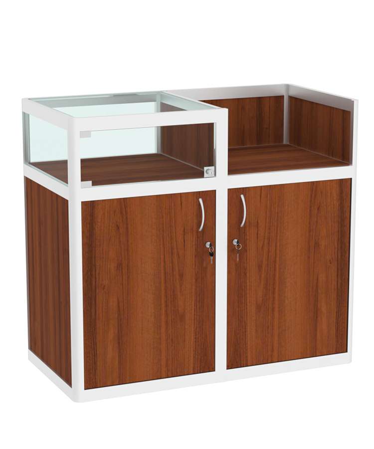 Прилавок под кассу из профиля №2  (закрытый) Орех