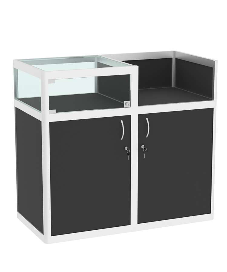 Прилавок под кассу из профиля №2  (закрытый) Черный