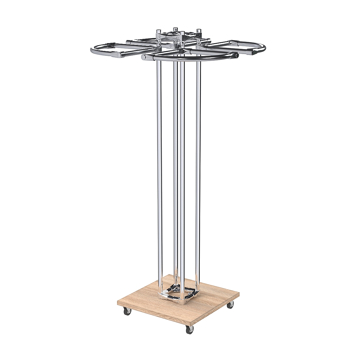 Торговое хромированное одноярусное вешало СЕКТОР №1 Дуб Сонома