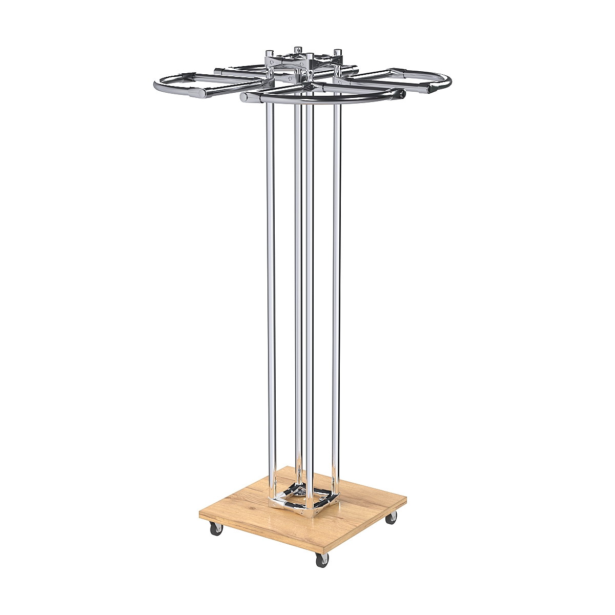 Торговое хромированное одноярусное вешало СЕКТОР №1 Дуб Золотистый