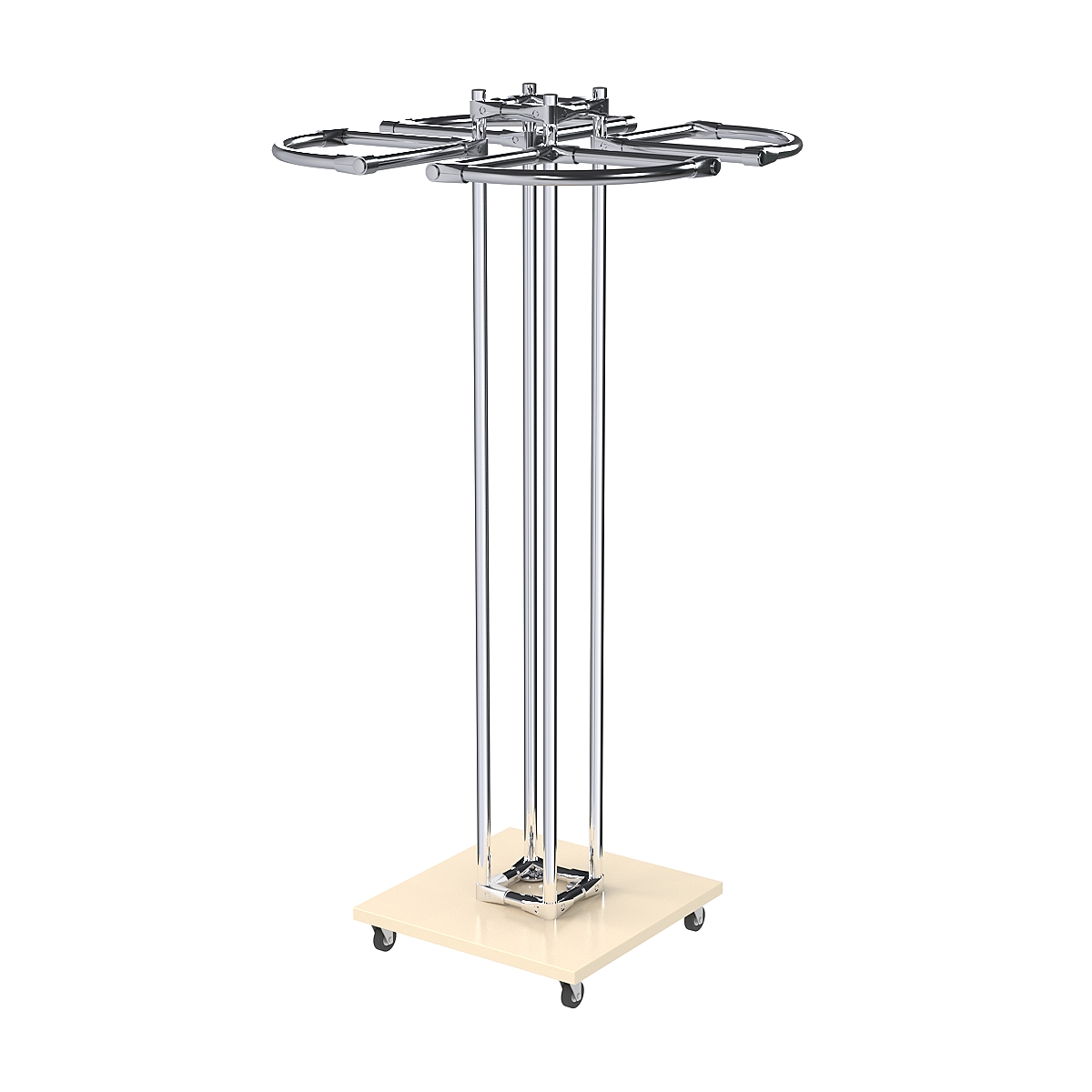 Торговое хромированное одноярусное вешало СЕКТОР №1 Крем Вайс