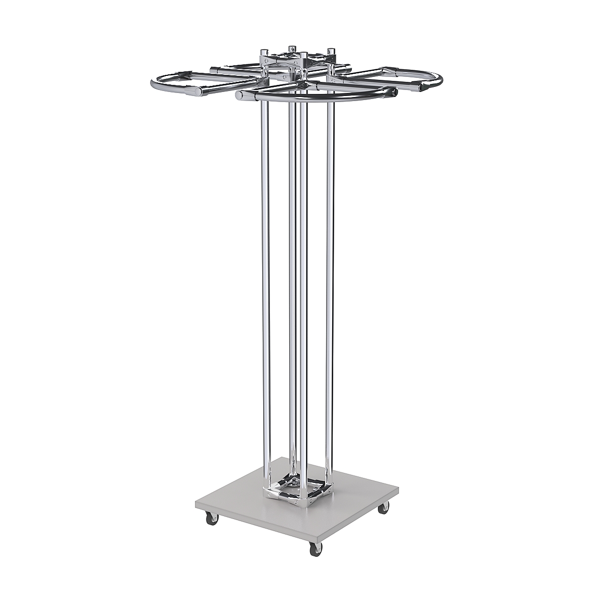 Торговое хромированное одноярусное вешало СЕКТОР №1 Серый