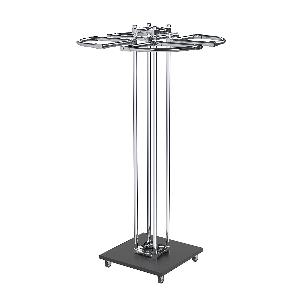 Торговое хромированное одноярусное вешало СЕКТОР №1 Черный