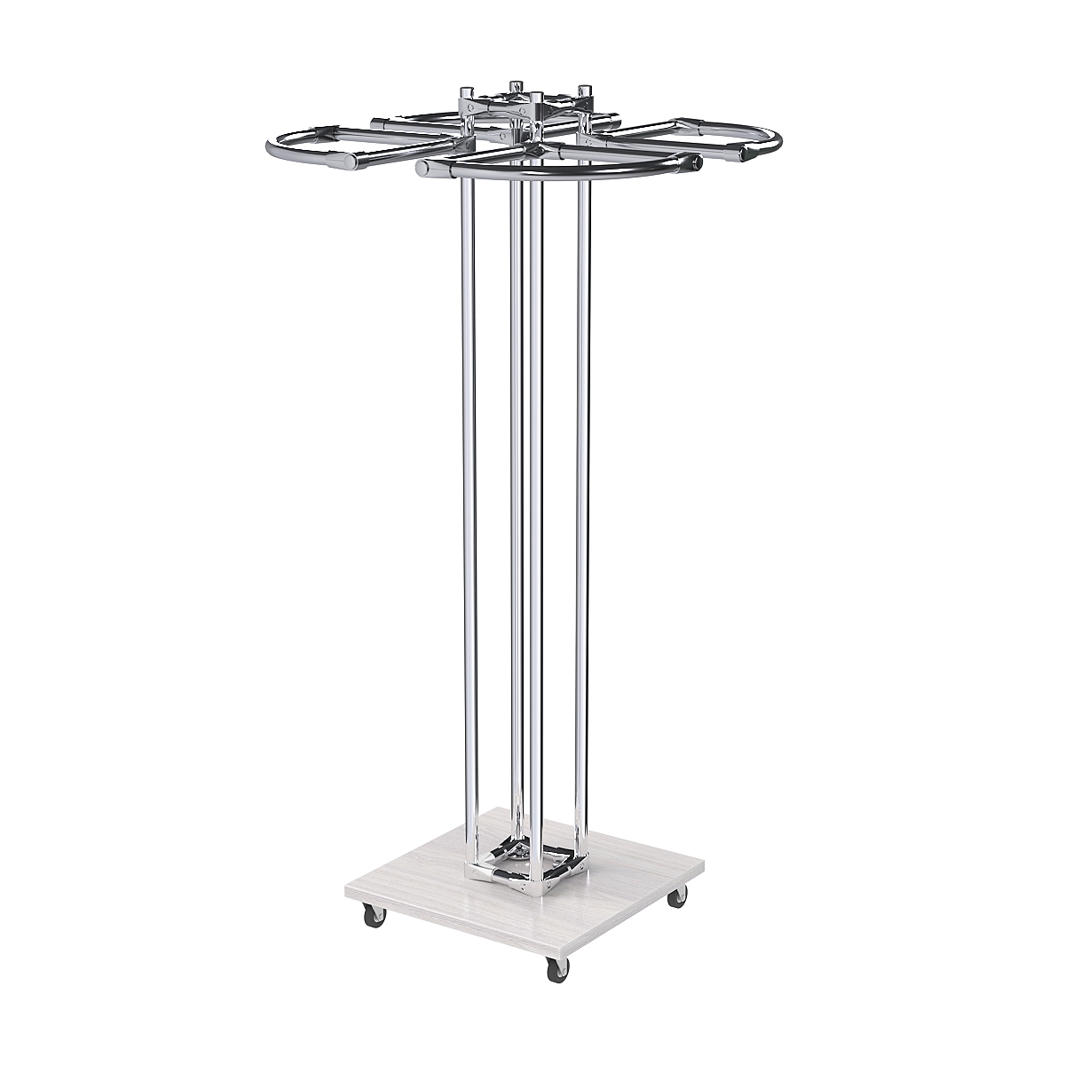 Торговое хромированное одноярусное вешало СЕКТОР №1 Ясень Анкор светлый - U31104