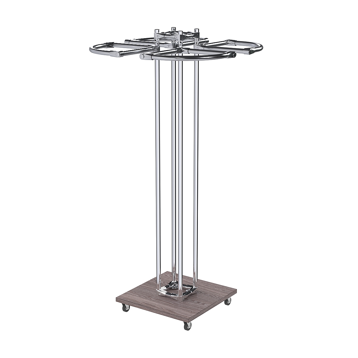 Торговое хромированное одноярусное вешало СЕКТОР №1 Ясень Анкор темный - U31105