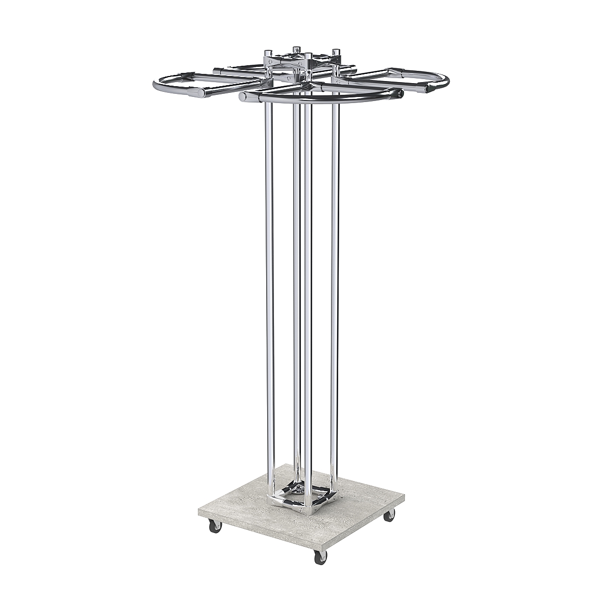 Торговое хромированное одноярусное вешало СЕКТОР №1 Метрополитан Грей