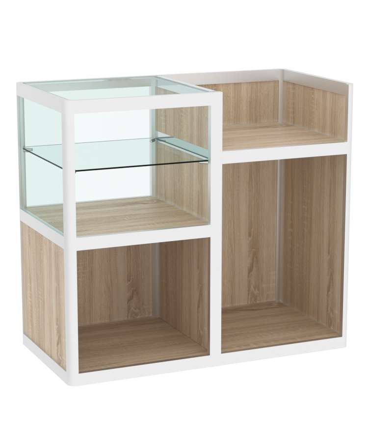 Прилавок под кассу из профиля №3  (открытый) Дуб сонома