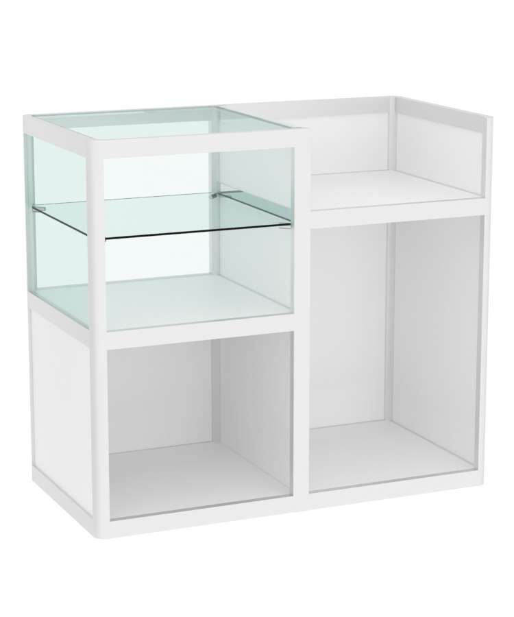 Прилавок под кассу из профиля №3  (открытый) Белый