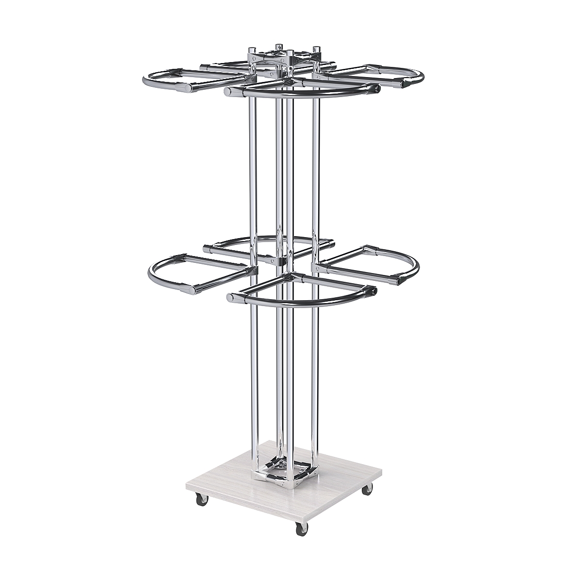 Торговое хромированное двухъярусное вешало СЕКТОР №2 Ясень Анкор светлый - U31104