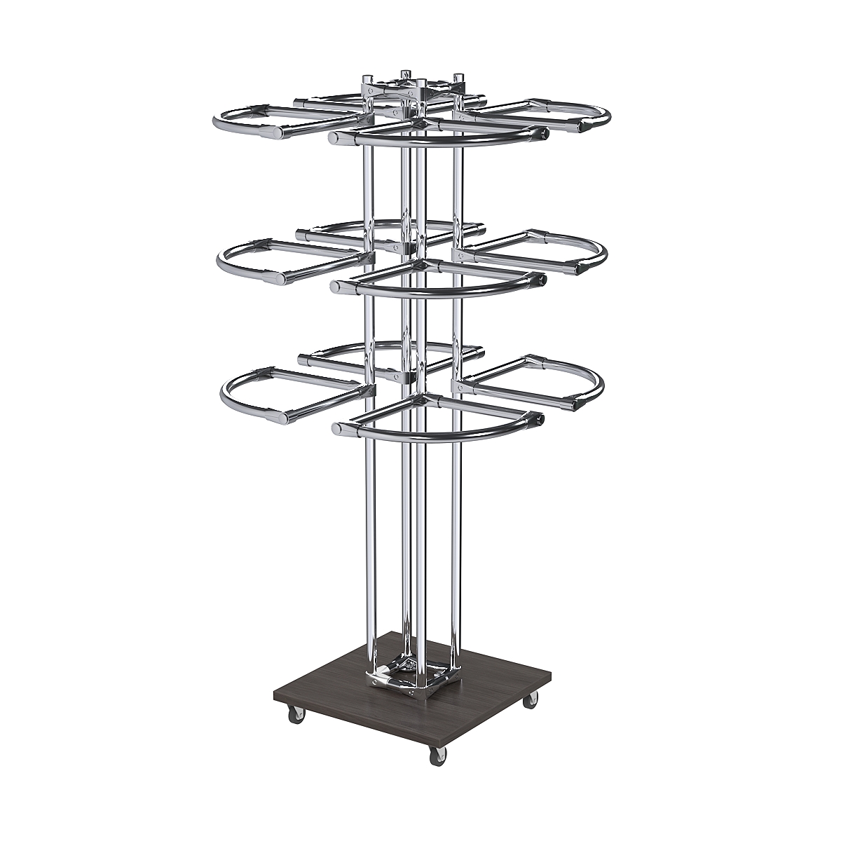 Торговое хромированное трехъярусное вешало СЕКТОР №3 Грейвуд