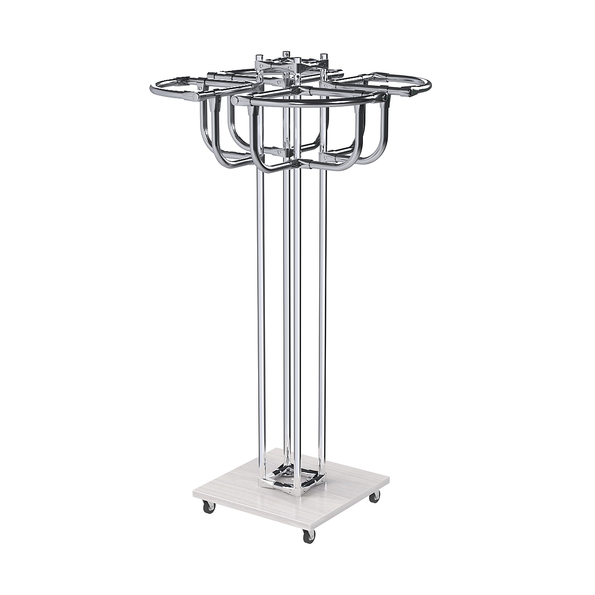 Торговое хромированное вешало с усиленными поручнями СЕКТОР №4 Ясень Анкор светлый - U31104