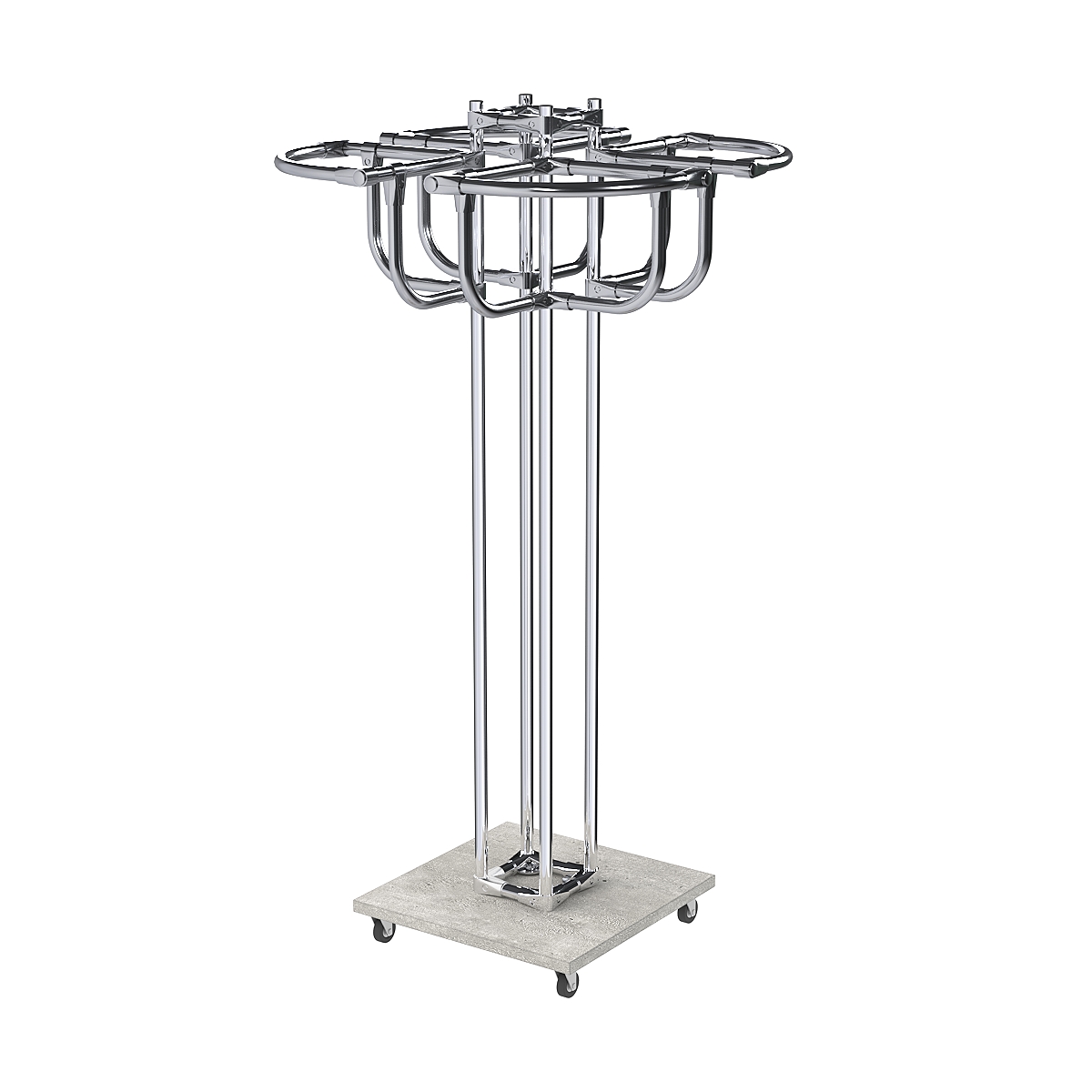 Торговое хромированное вешало с усиленными поручнями СЕКТОР №4 Метрополитан Грей