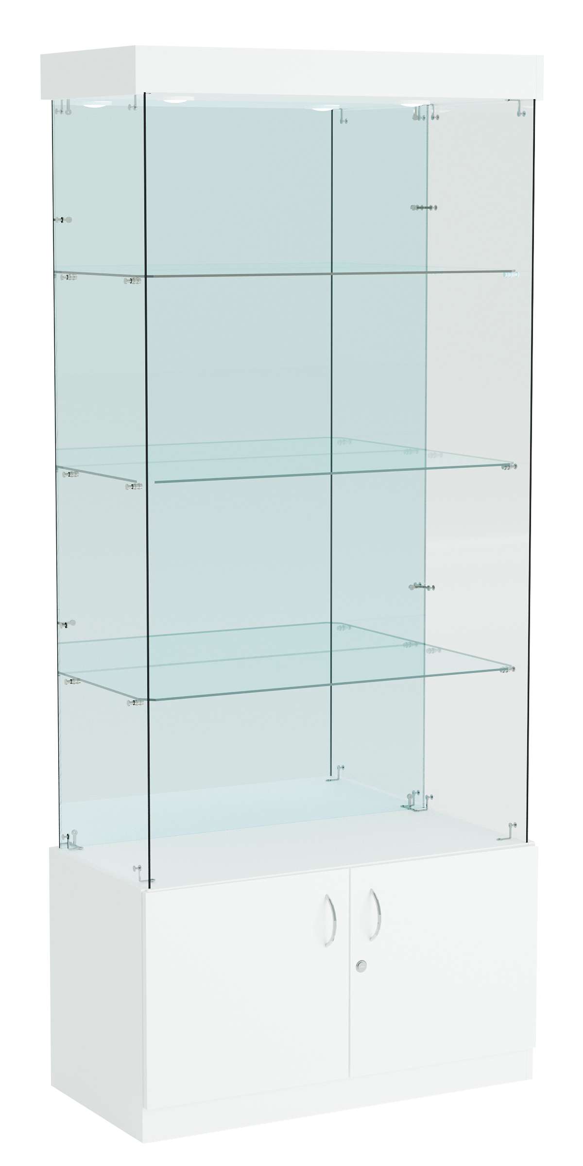 Витрина ИСТРА №103 прямоугольная (З/C - зеркало), без дверей Белый