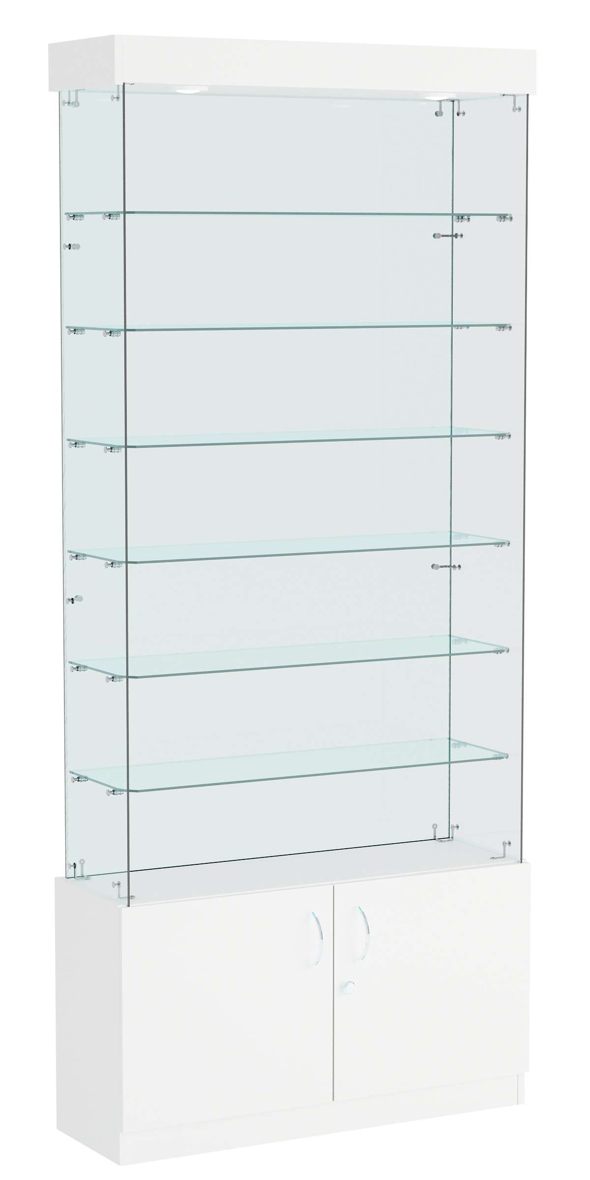 Витрина ИСТРА №131 прямоугольная (З/C - стекло), без дверей. Белый