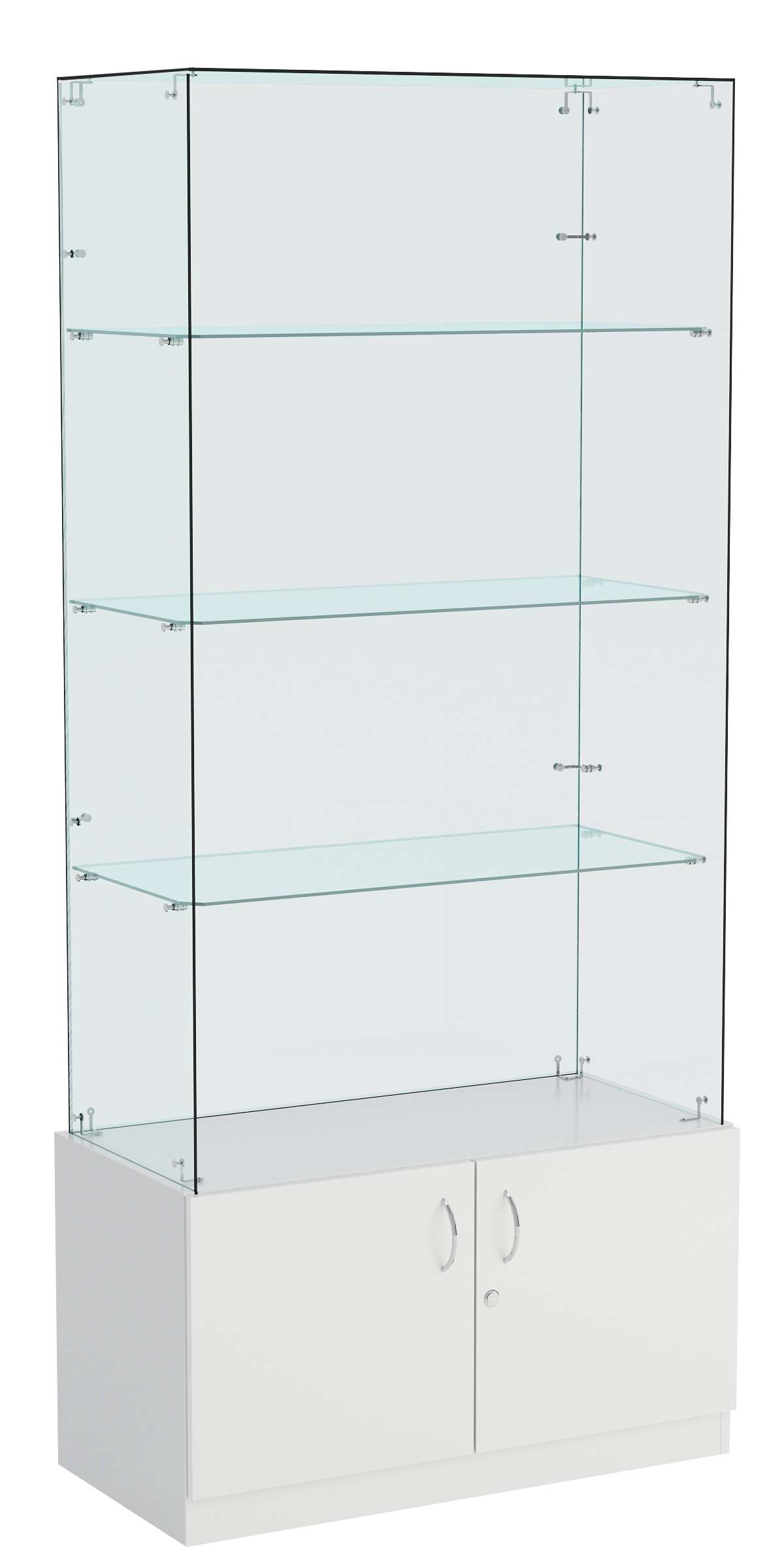 Витрина ИСТРА №105 прямоугольная (З/C - стекло), без дверей. Серый