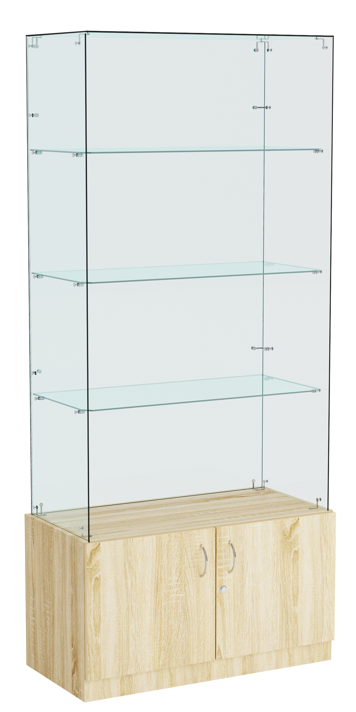 Витрина ИСТРА №105 прямоугольная (З/C - стекло), без дверей. Дуб Сонома