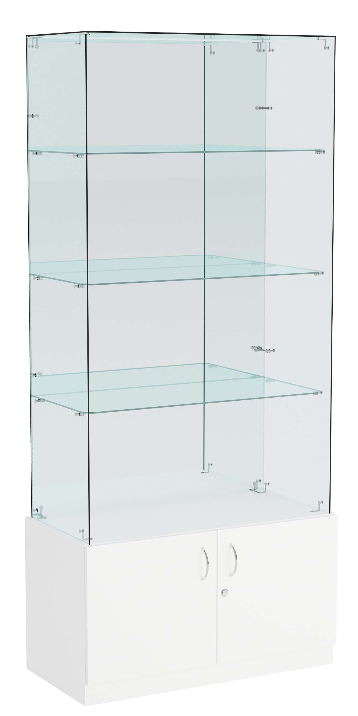 Витрина ИСТРА №107 прямоугольная (З/C - зеркало), без дверей Белый