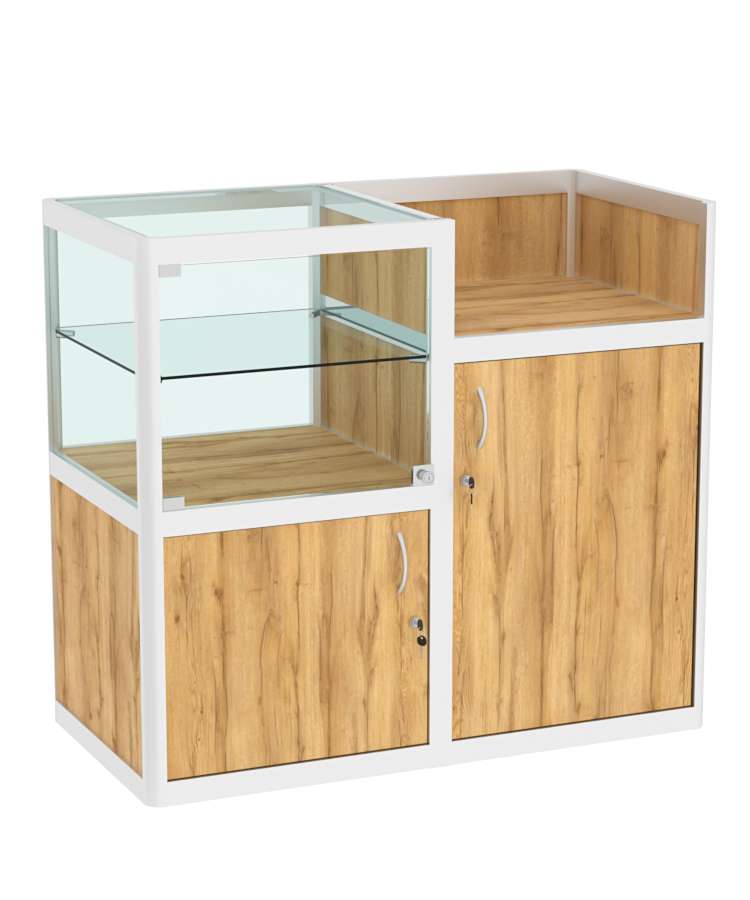 Прилавок под кассу из профиля №3  (закрытый) Дуб Золотистый