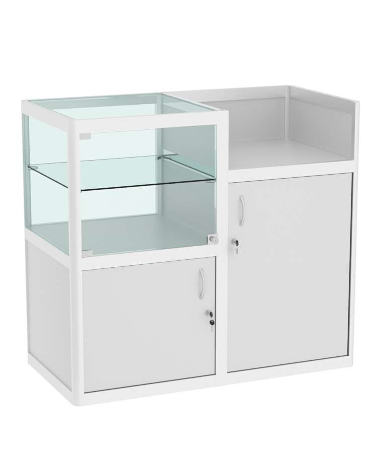 Прилавок под кассу из профиля №3  (закрытый) Серый