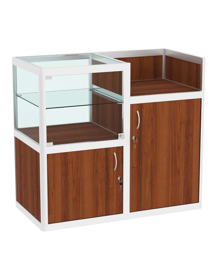 Прилавок под кассу из профиля №3  (закрытый) Орех