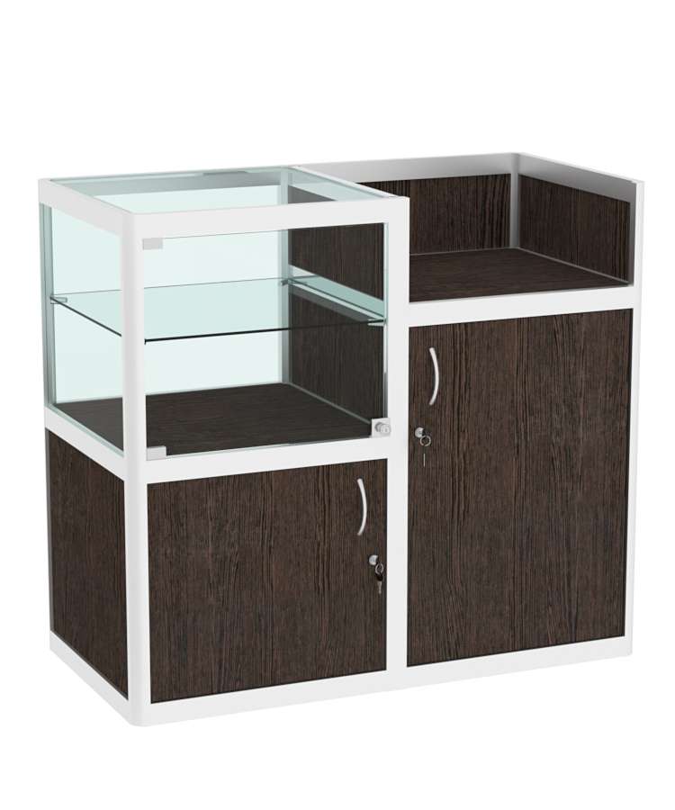 Прилавок под кассу из профиля №3  (закрытый) Дуб Венге