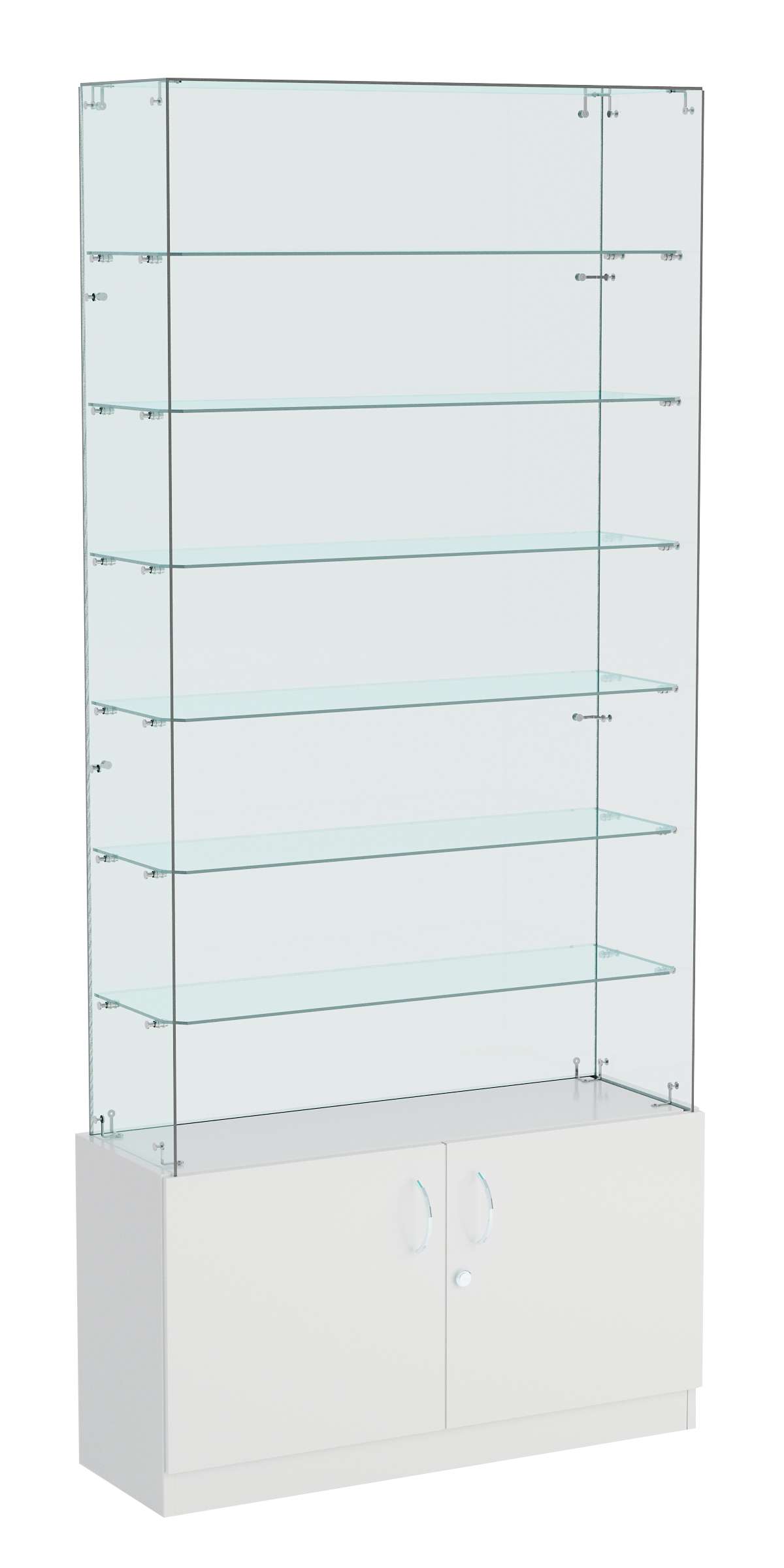 Витрина ИСТРА №133 прямоугольная (З/C - стекло), без дверей Серый