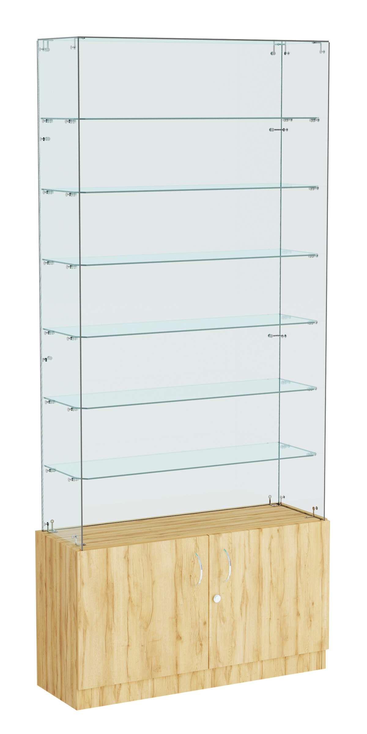 Витрина ИСТРА №133 прямоугольная (З/C - стекло), без дверей Дуб Золотистый